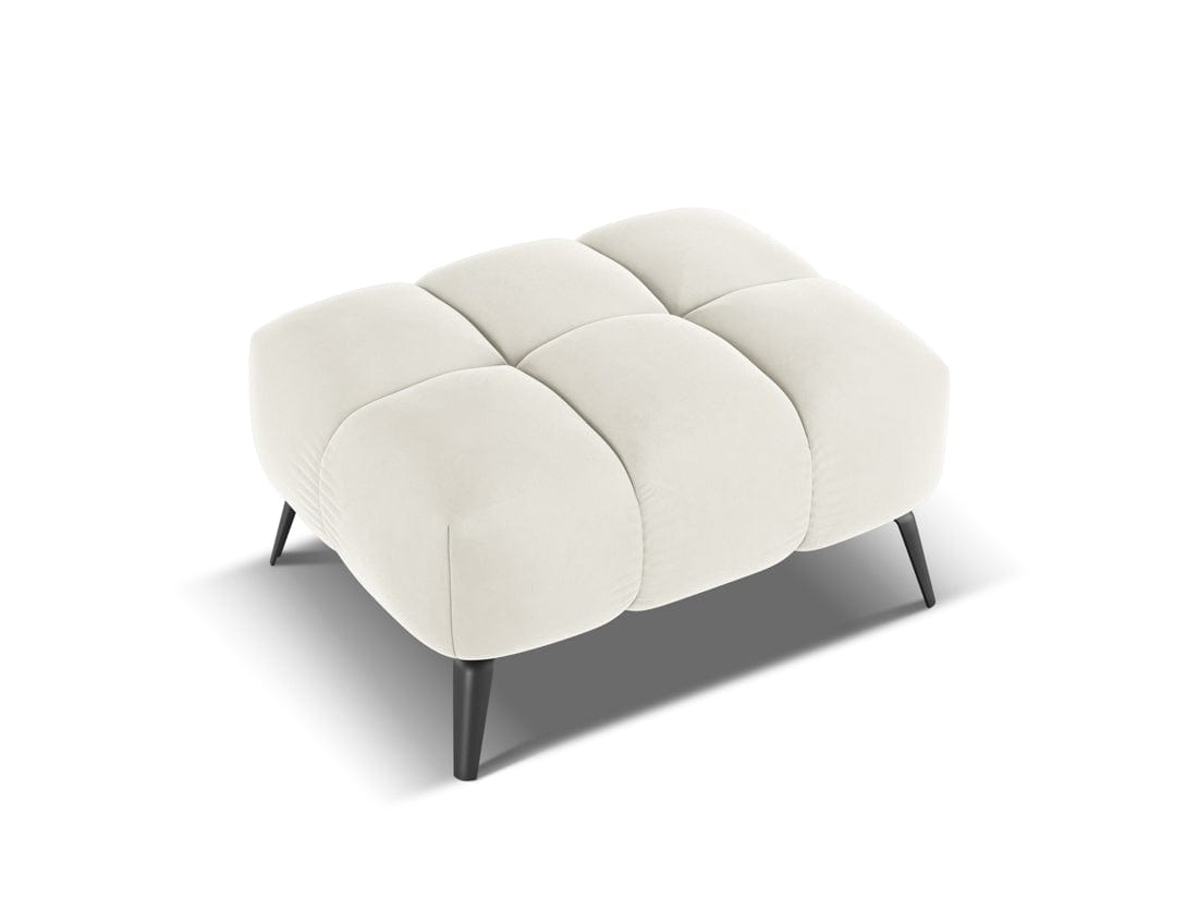 Makamii Taburet tapitat cu stofa, Nalu Velvet C1 Bej Deschis / Negru, l78xA60xH41 cm