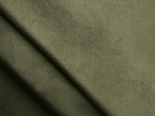 Makamii Taburet tapitat cu stofa, Nalu Velvet C11 Verde Olive / Negru, l78xA60xH41 cm