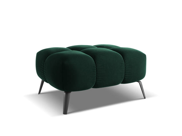 Makamii Taburet tapitat cu stofa, Nalu Velvet C12 Verde / Negru, l78xA60xH41 cm