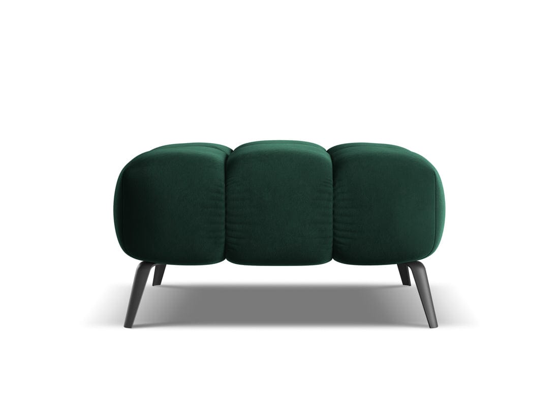 Makamii Taburet tapitat cu stofa, Nalu Velvet C12 Verde / Negru, l78xA60xH41 cm