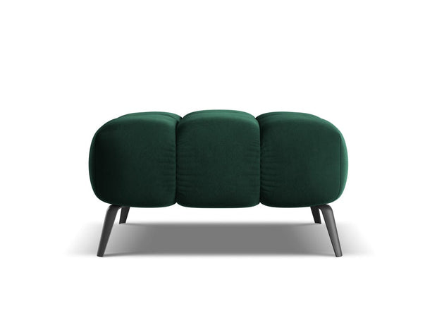 Makamii Taburet tapitat cu stofa, Nalu Velvet C12 Verde / Negru, l78xA60xH41 cm