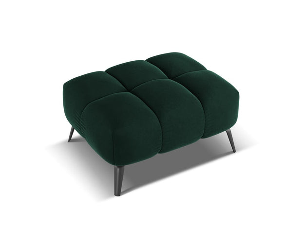 Makamii Taburet tapitat cu stofa, Nalu Velvet C12 Verde / Negru, l78xA60xH41 cm