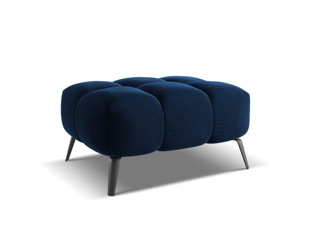 Makamii Taburet tapitat cu stofa, Nalu Velvet C16 Albastru Inchis / Negru, l78xA60xH41 cm