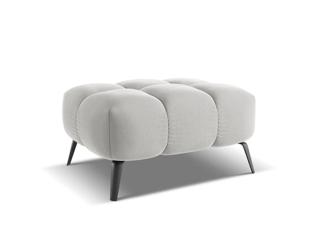 Makamii Taburet tapitat cu stofa, Nalu Velvet C18 Argintiu / Negru, l78xA60xH41 cm