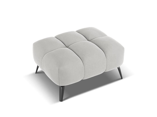 Makamii Taburet tapitat cu stofa, Nalu Velvet C18 Argintiu / Negru, l78xA60xH41 cm