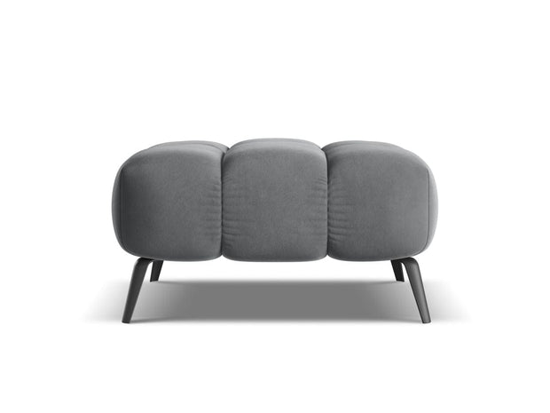 Makamii Taburet tapitat cu stofa, Nalu Velvet C21 Gri Inchis / Negru, l78xA60xH41 cm