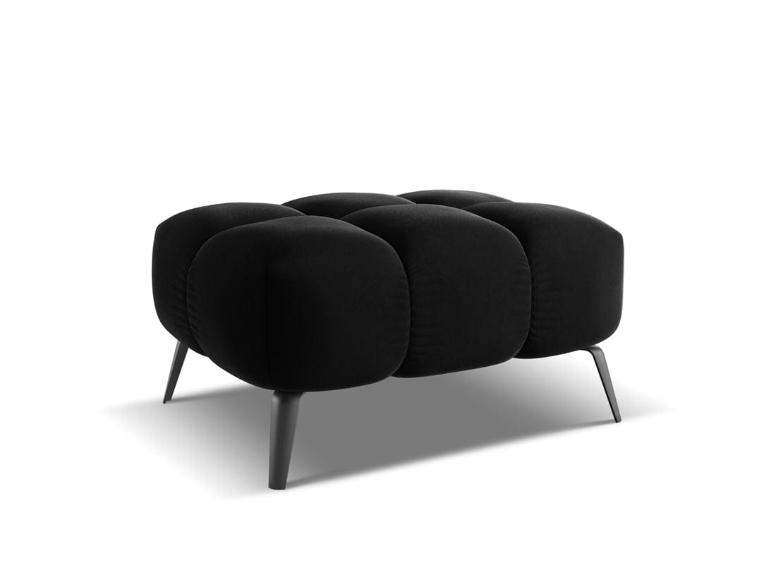 Makamii Taburet tapitat cu stofa, Nalu Velvet C23 Negru, l78xA60xH41 cm