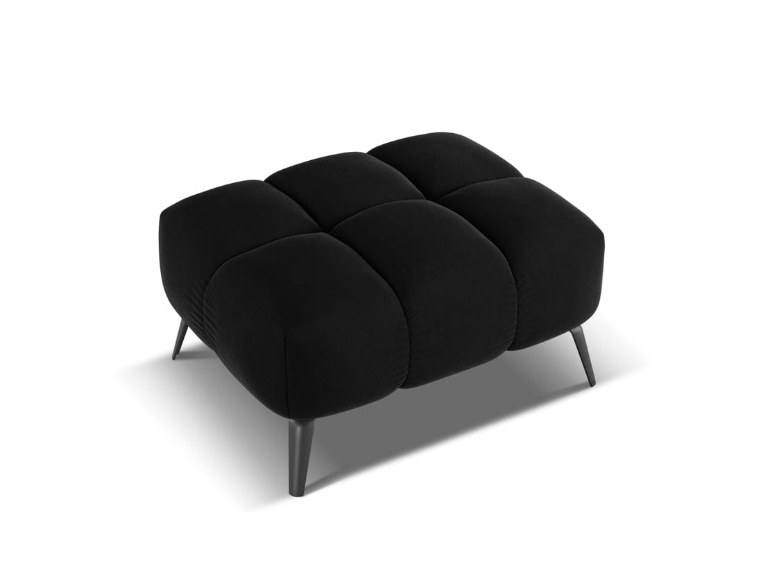 Makamii Taburet tapitat cu stofa, Nalu Velvet C23 Negru, l78xA60xH41 cm
