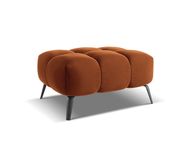 Makamii Taburet tapitat cu stofa, Nalu Velvet C24 Caramiziu / Negru, l78xA60xH41 cm