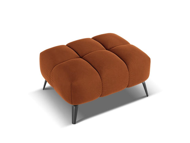 Makamii Taburet tapitat cu stofa, Nalu Velvet C24 Caramiziu / Negru, l78xA60xH41 cm