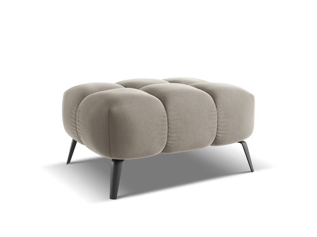 Makamii Taburet tapitat cu stofa, Nalu Velvet C3 Cappuccino / Negru, l78xA60xH41 cm