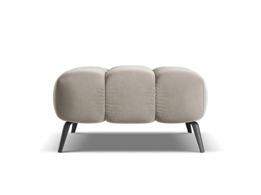 Makamii Taburet tapitat cu stofa, Nalu Velvet C3 Cappuccino / Negru, l78xA60xH41 cm