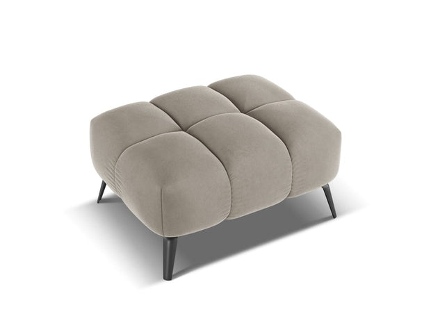 Makamii Taburet tapitat cu stofa, Nalu Velvet C3 Cappuccino / Negru, l78xA60xH41 cm