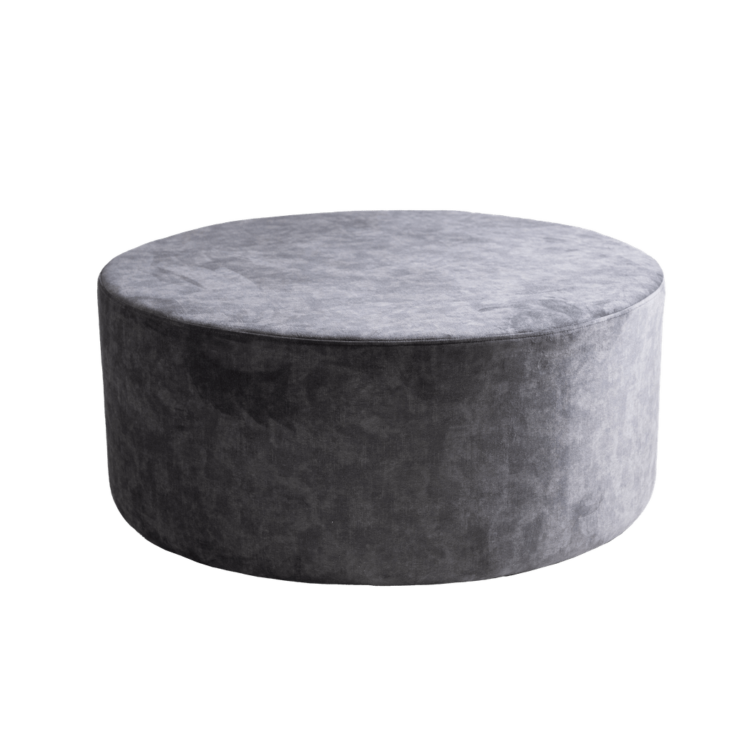 Customform Taburet tapitat cu stofa, Sari Gri, Ø100xH45 cm