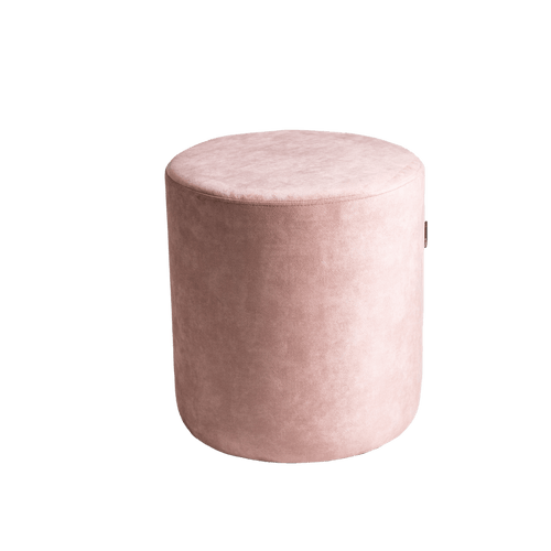 Taburet tapitat cu stofa, Sari Roz, Ø40xH50 cm