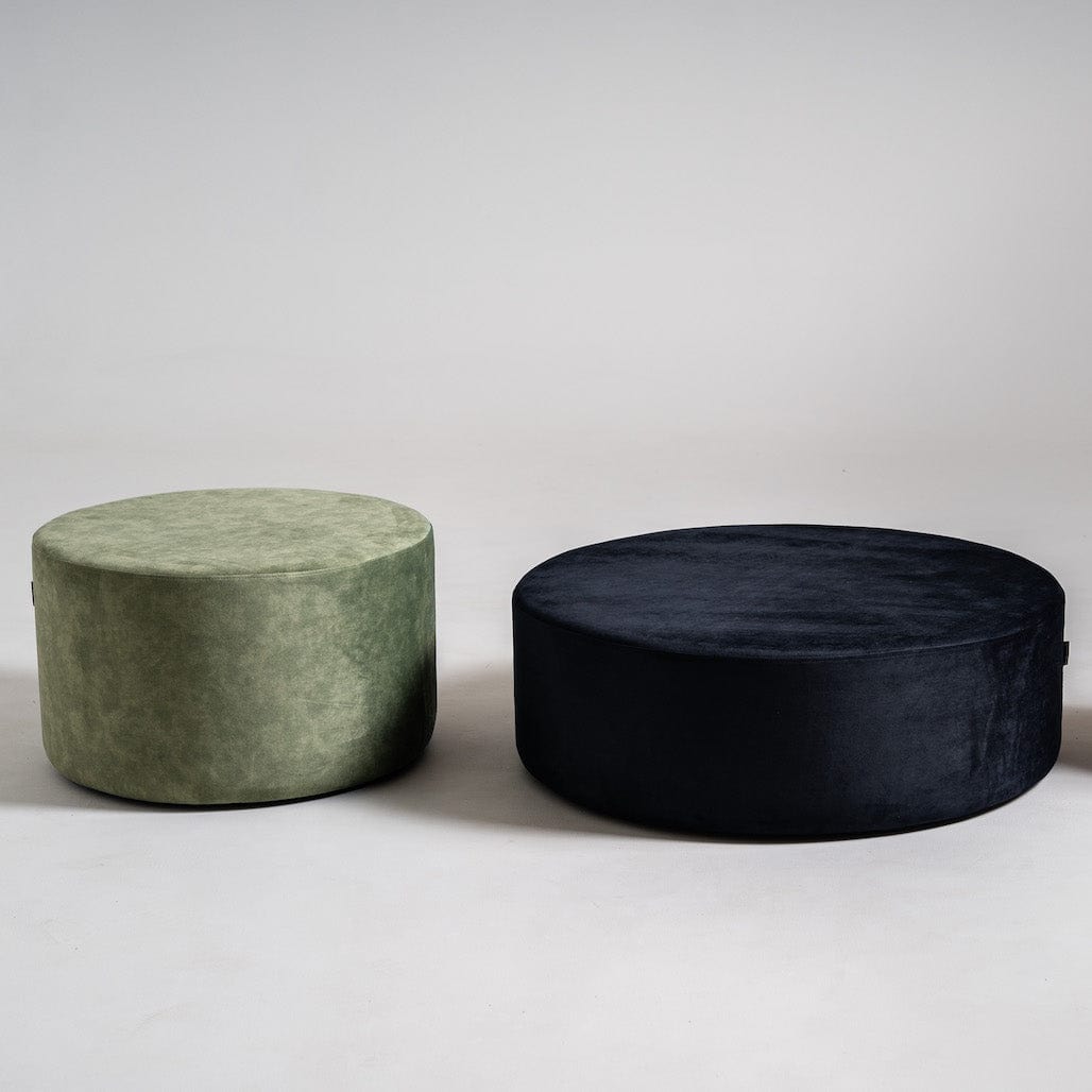 Taburet tapitat cu stofa, Sari Verde, Ø70xH45 cm (1)