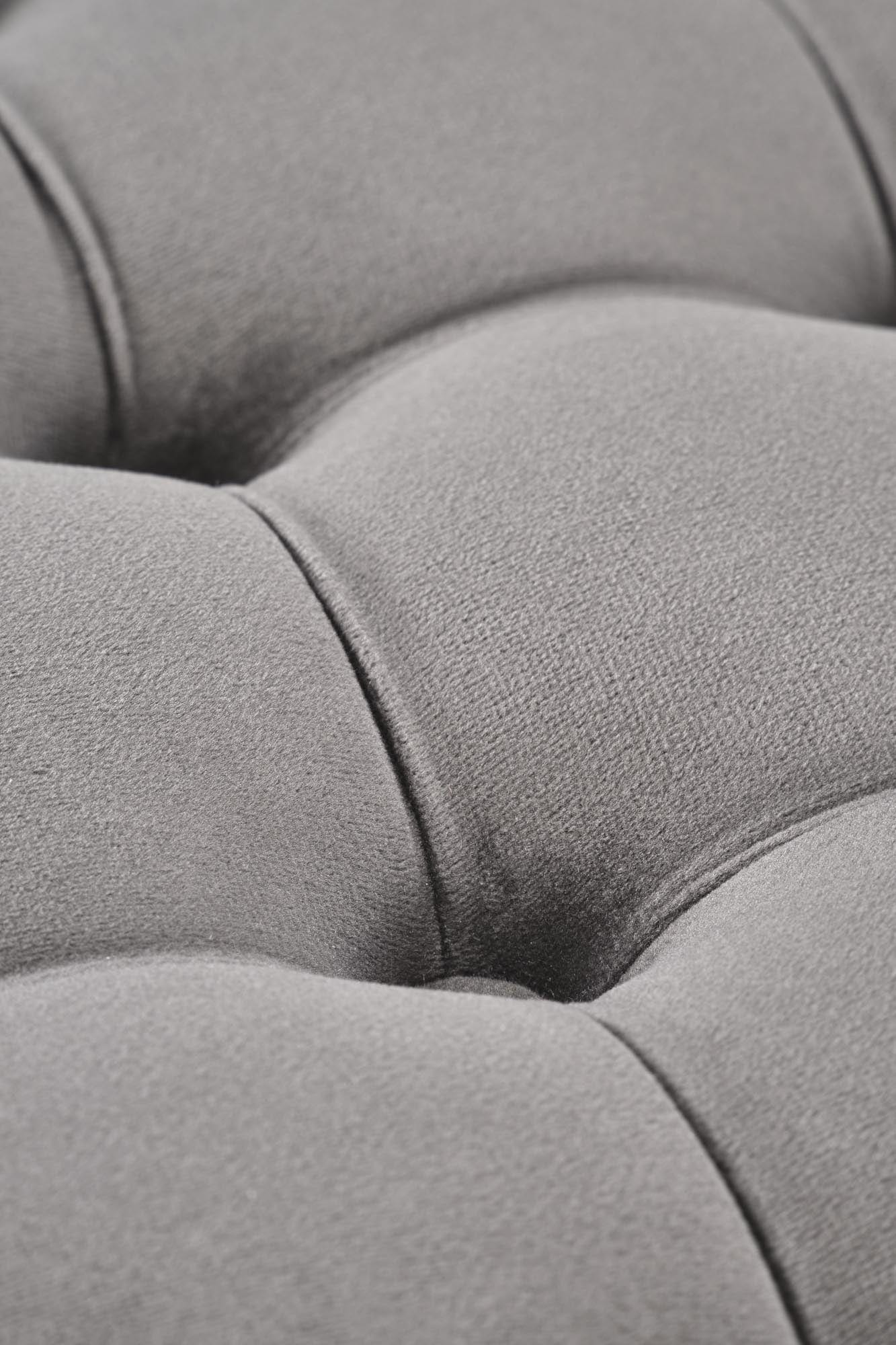 Taburet tapitat cu stofa si spatiu de depozitare, Nunez Velvet Gri, Ø70xH40 cm (2)