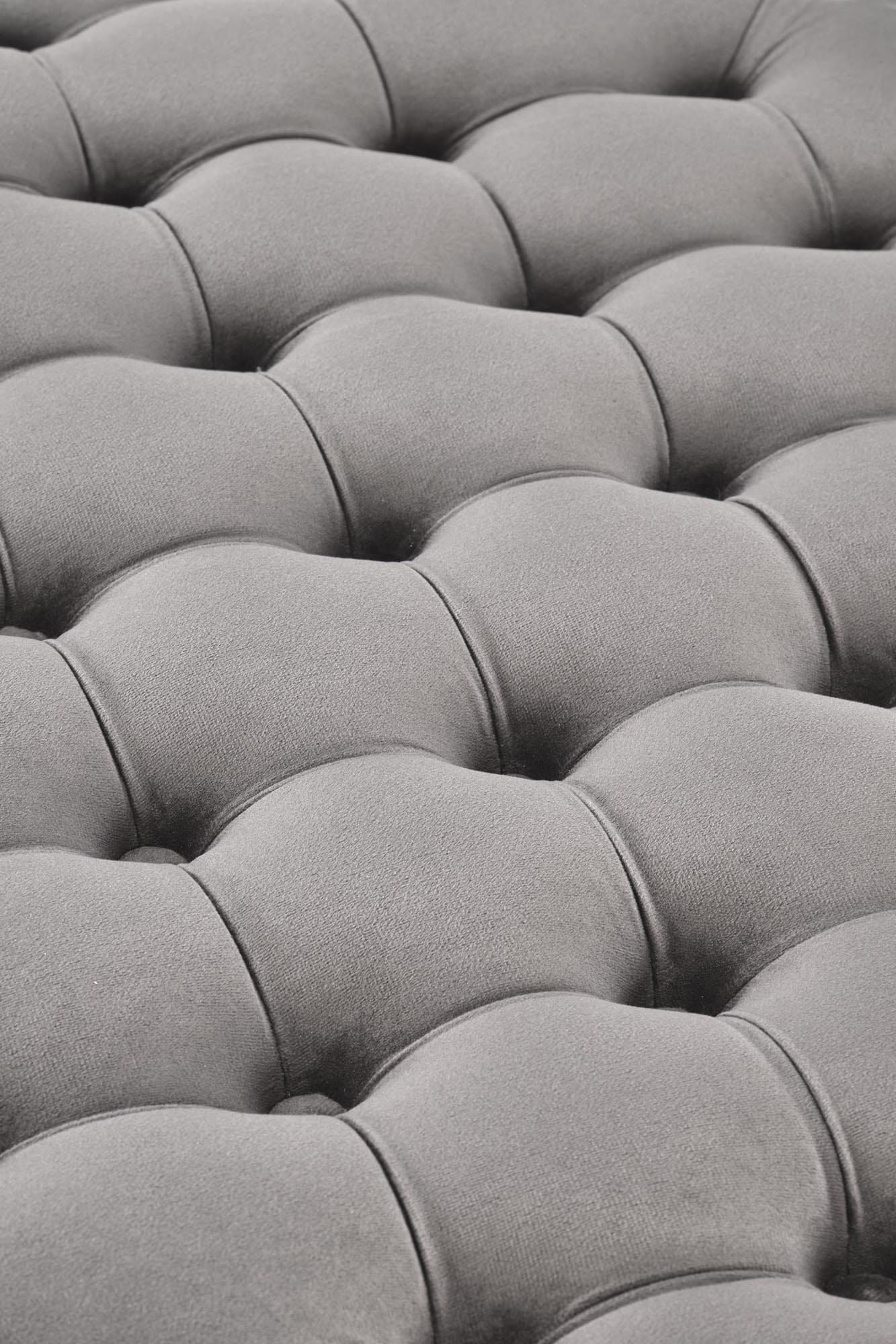 Taburet tapitat cu stofa si spatiu de depozitare, Nunez Velvet Gri, Ø70xH40 cm (3)