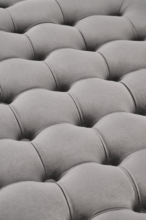 Taburet tapitat cu stofa si spatiu de depozitare, Nunez Velvet Gri, Ø70xH40 cm (3)