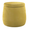 Taburet tapitat cu stofa si spatiu de depozitare, Posh Velvet Verde, Ø40xH40 cm