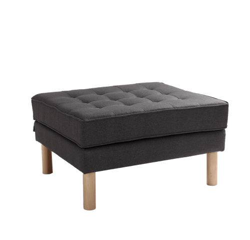 Taburet tapitat cu stofa, Topic Wood Antracit, l75xA65xH45 cm