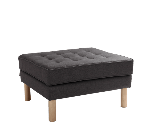 Taburet tapitat cu stofa, Topic Wood Antracit, l75xA65xH45 cm