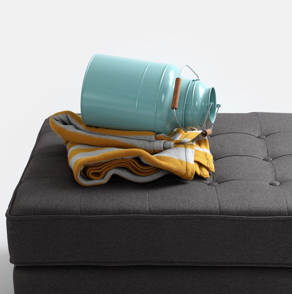 Taburet tapitat cu stofa, Topic Wood Antracit, l75xA65xH45 cm (2)