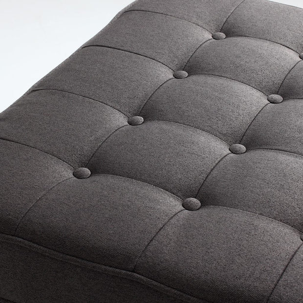 Taburet tapitat cu stofa, Topic Wood Antracit, l75xA65xH45 cm (3)