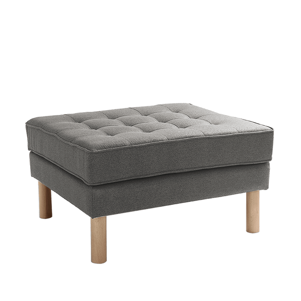 Taburet tapitat cu stofa, Topic Wood Gri, l75xA65xH45 cm