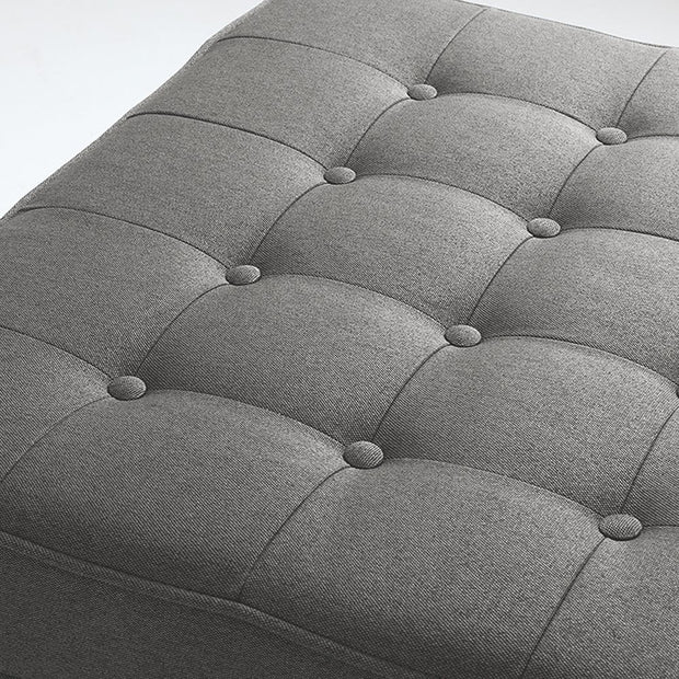 Taburet tapitat cu stofa, Topic Wood Gri, l75xA65xH45 cm (2)