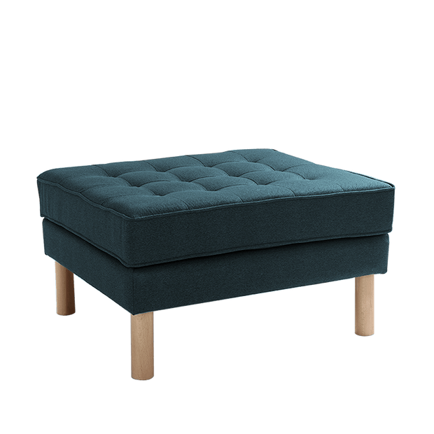 Taburet tapitat cu stofa, Topic Wood Petrol, l75xA65xH45 cm