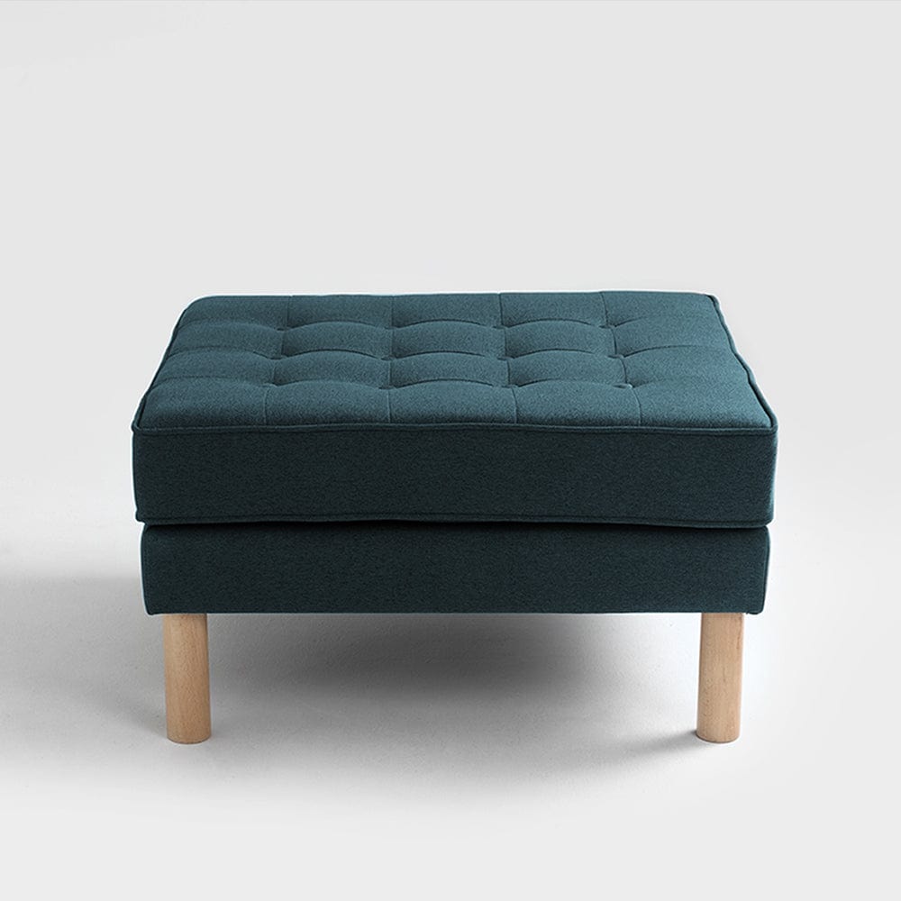 Taburet tapitat cu stofa, Topic Wood Petrol, l75xA65xH45 cm (2)