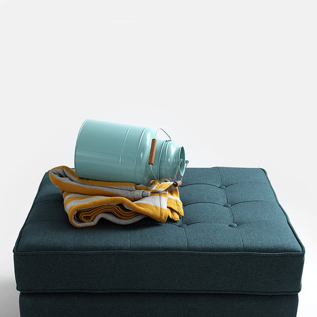 Taburet tapitat cu stofa, Topic Wood Petrol, l75xA65xH45 cm (3)