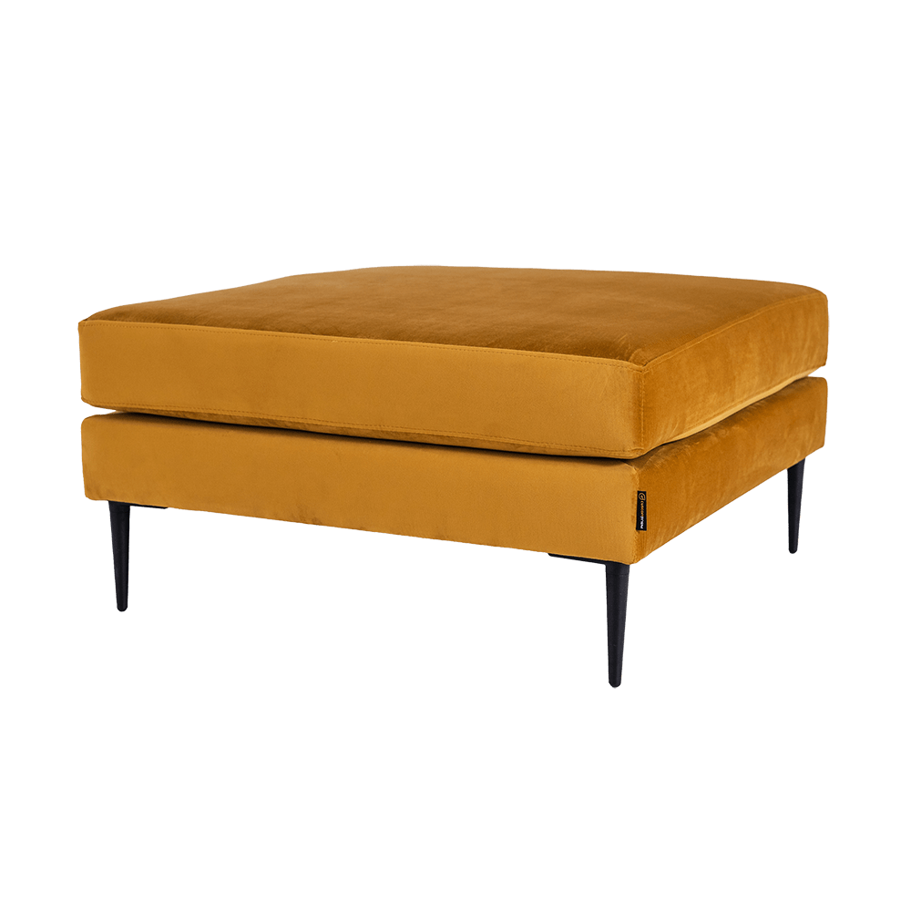 Taburet tapitat cu stofa, Vergan Portocaliu, l84xA83xH44 cm