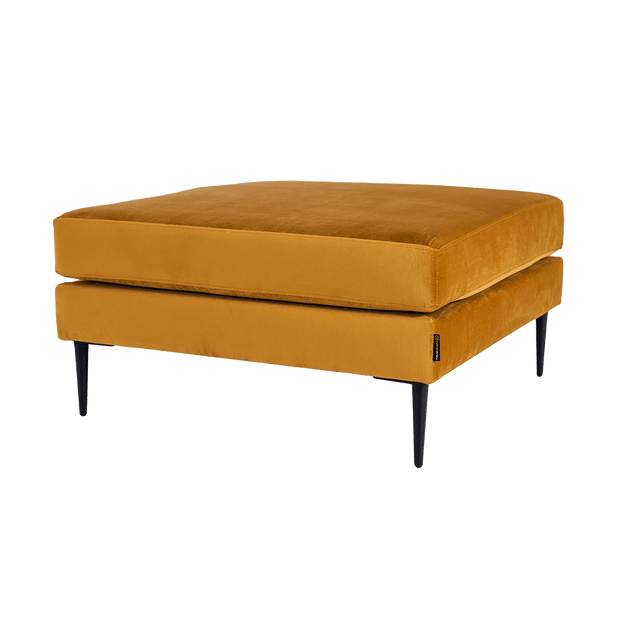 Taburet tapitat cu stofa, Vergan Portocaliu, l84xA83xH44 cm