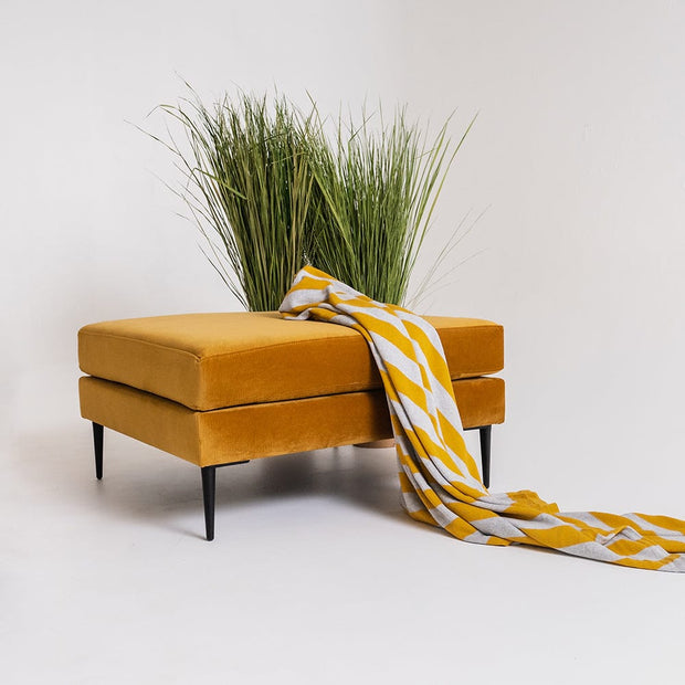 Taburet tapitat cu stofa, Vergan Portocaliu, l84xA83xH44 cm (3)