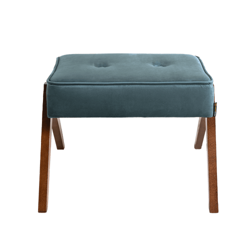 Taburet tapitat cu stofa, Vinc Petrol, l55xA44xH58 cm