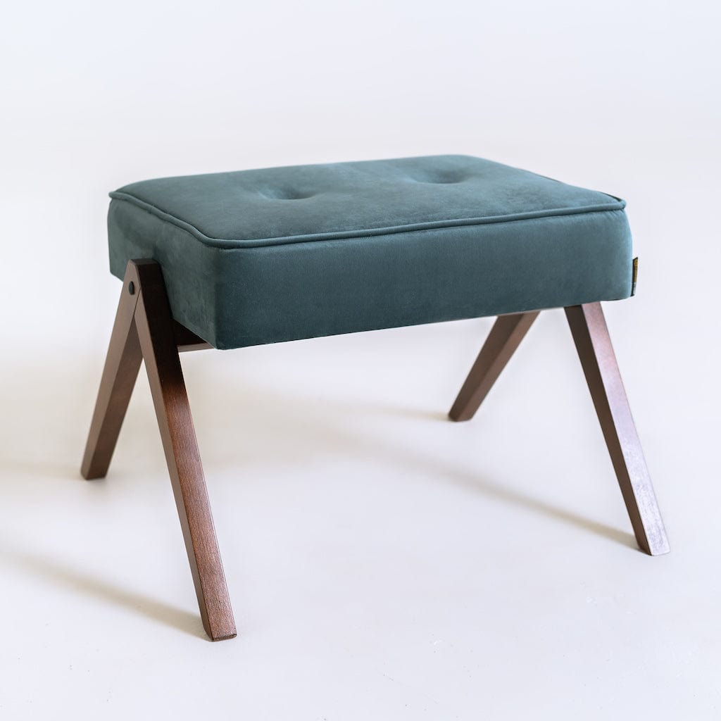Taburet tapitat cu stofa, Vinc Petrol, l55xA44xH58 cm (2)