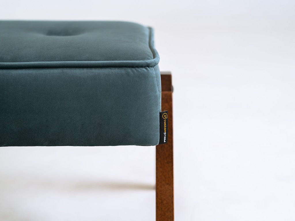 Taburet tapitat cu stofa, Vinc Petrol, l55xA44xH58 cm (3)