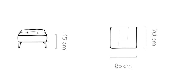 Wersal Taburet tapitat si picioare metalice, Montelis, l85xA70xH45 cm