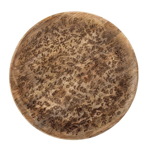 Tava pentru servire din lemn, Camilia Natural, Ø40xH2 cm (2)