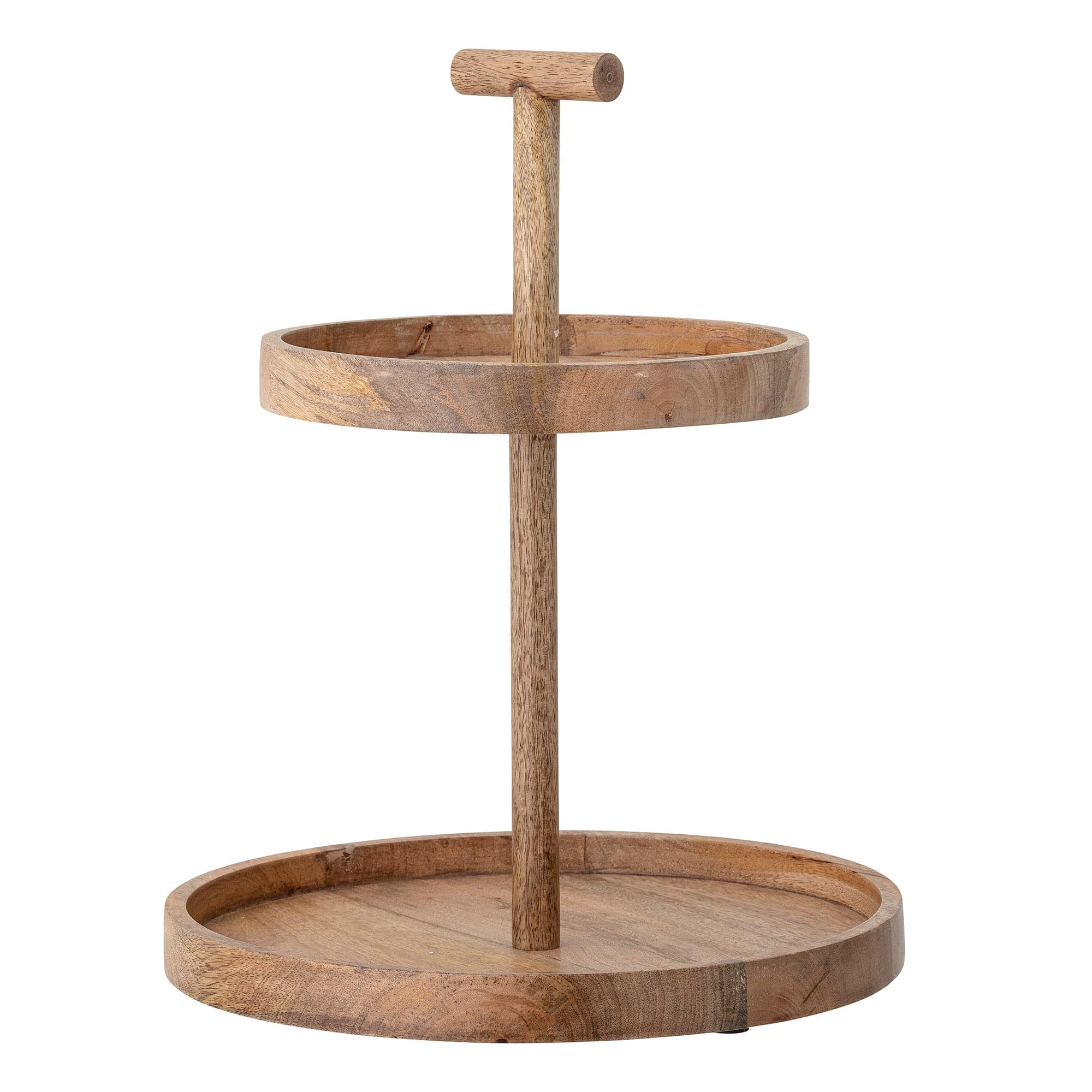 Tava pentru servire din lemn, cu 2 nivele, Bille Natural, Ø35.5xH41.5 cm (1)