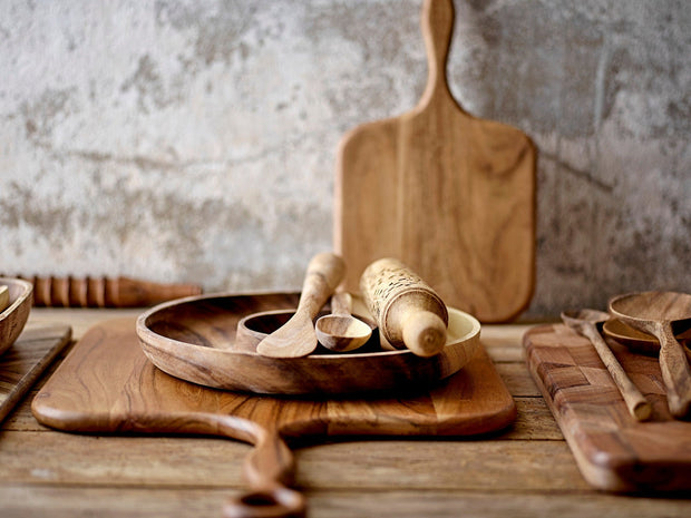 Bloomingville Tava pentru servire din lemn de acacia, Breno Natural, Ø28xH3,5 cm