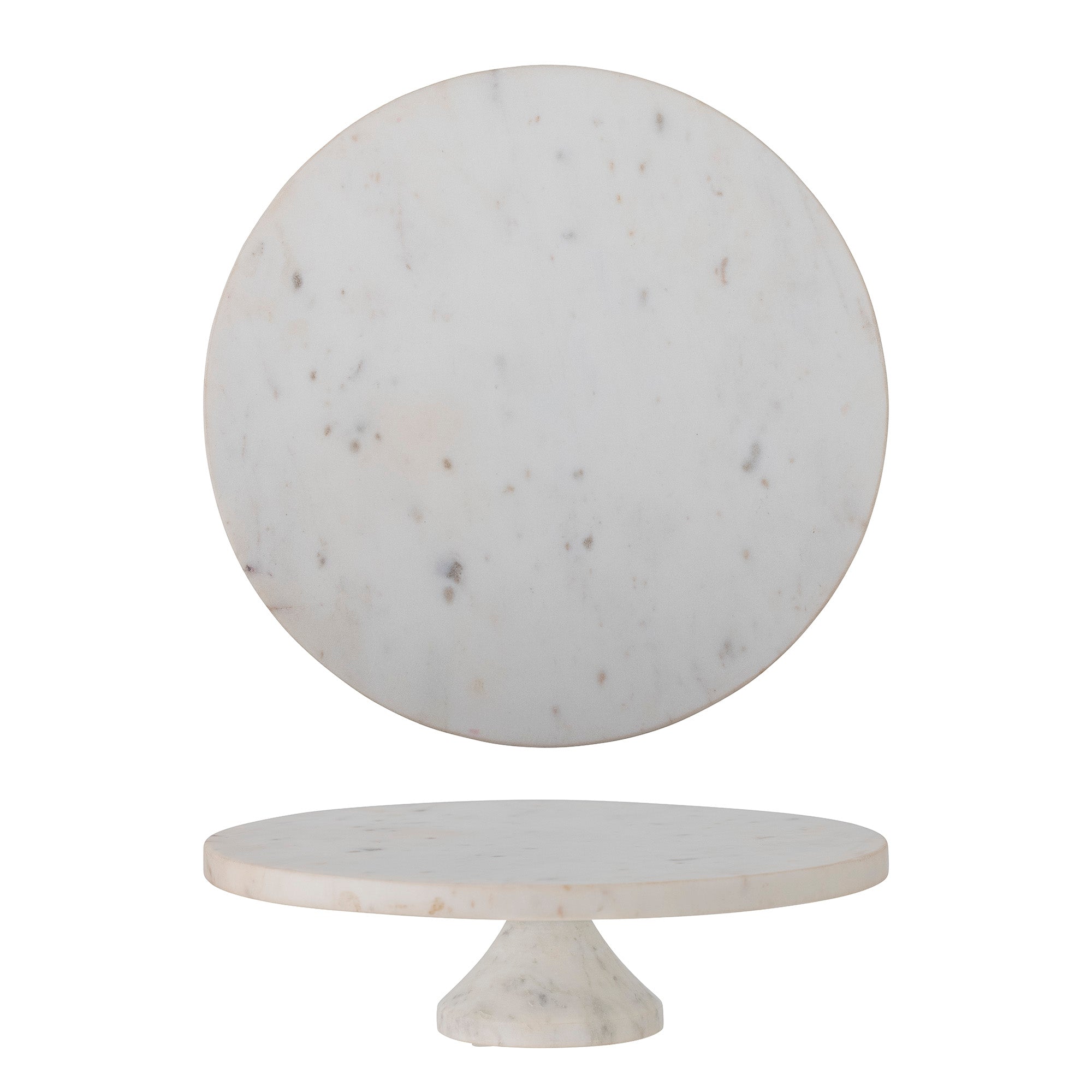 Tava pentru servire din marmura, Fenya Alb, Ø30xH9 cm