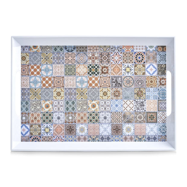 Tava pentru servire din melamina, Mosaic Multicolor, L50xl35 cm (2)