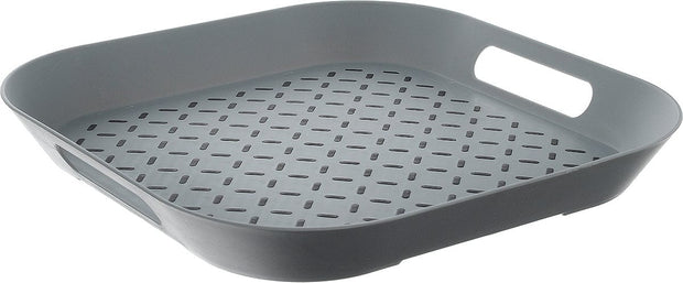 BFSummer Tava pentru servire din plastic Try Gri, L34xl34xH4,3 cm