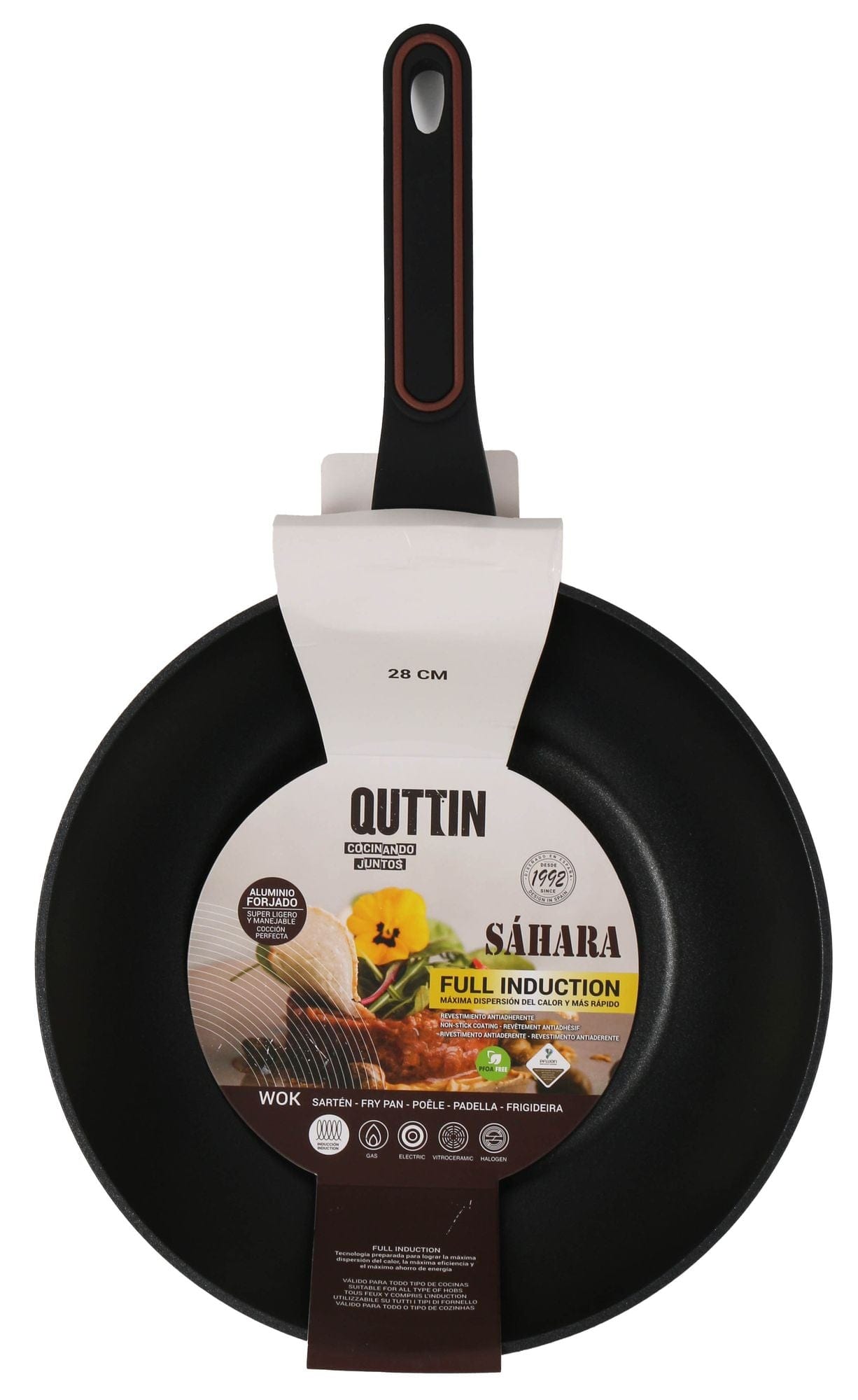Tigaie wok din aluminiu, Ø28 cm, Sahara Maro / Negru (1)