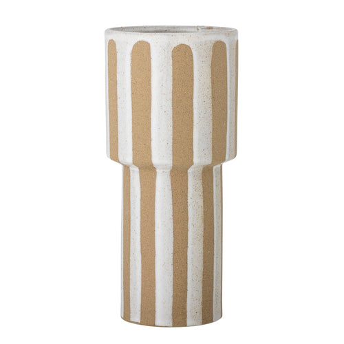 Vaza decorativa din ceramica, Awah Natural, Ø13xH28,5 cm