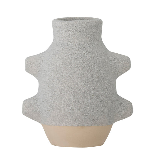 Vaza decorativa din ceramica, Birka Alb, L14xl10xH16 cm