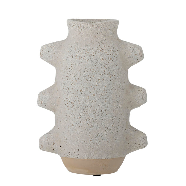 Vaza decorativa din ceramica, Birka Alb, L16xl11xH23 cm